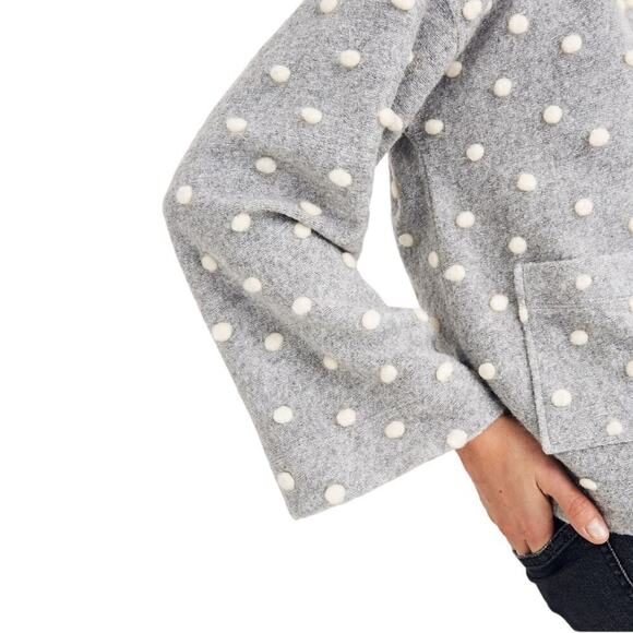 Madewell AG245 Texture & Thread Boxy Bobble Cropped Cardigan Small Polka Pom - Picture 8 of 16